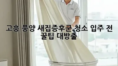 고흥 풍양🏡 새집증후군 청소, 입주 전 꿀팁 대방출!✨