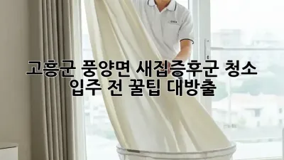 고흥군 풍양면 새집증후군 청소, 입주 전 꿀팁 대방출 🏠✨